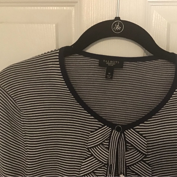 Talbots - navy and white cardigan - Picture 2 of 6